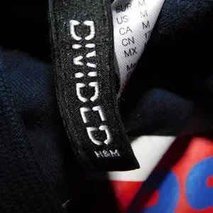H M DIVIDED x PEPSI Womens M Blue Pepsi Logo Cropped Pullover Hoodie